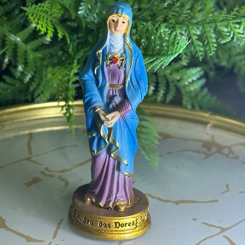 Imagem de Nossa Senhora das Dores em resina, 9 cm