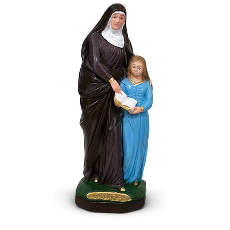 Imagem de Santa Ana com Nossa Senhora Menina em gesso, 19 cm